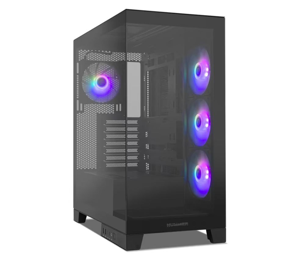 NOX Xtreme Products Hummer Glock Black - Semitorre ATX con Cristal Templado