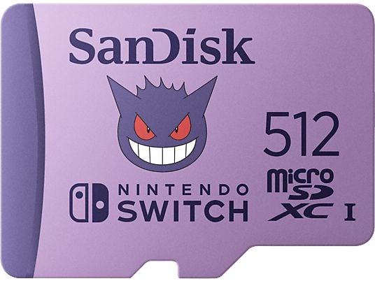 Tarjeta micro SDXC SanDisk Licencia Nintendo, Pokemon Gengar, 512GB - Black Friday