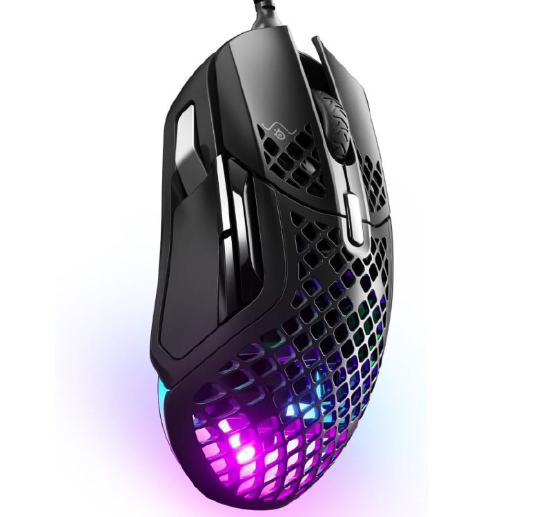 SteelSeries Aerox 5 - Raton Gaming con Cable Diseño Ultraligero Resistente al Agua