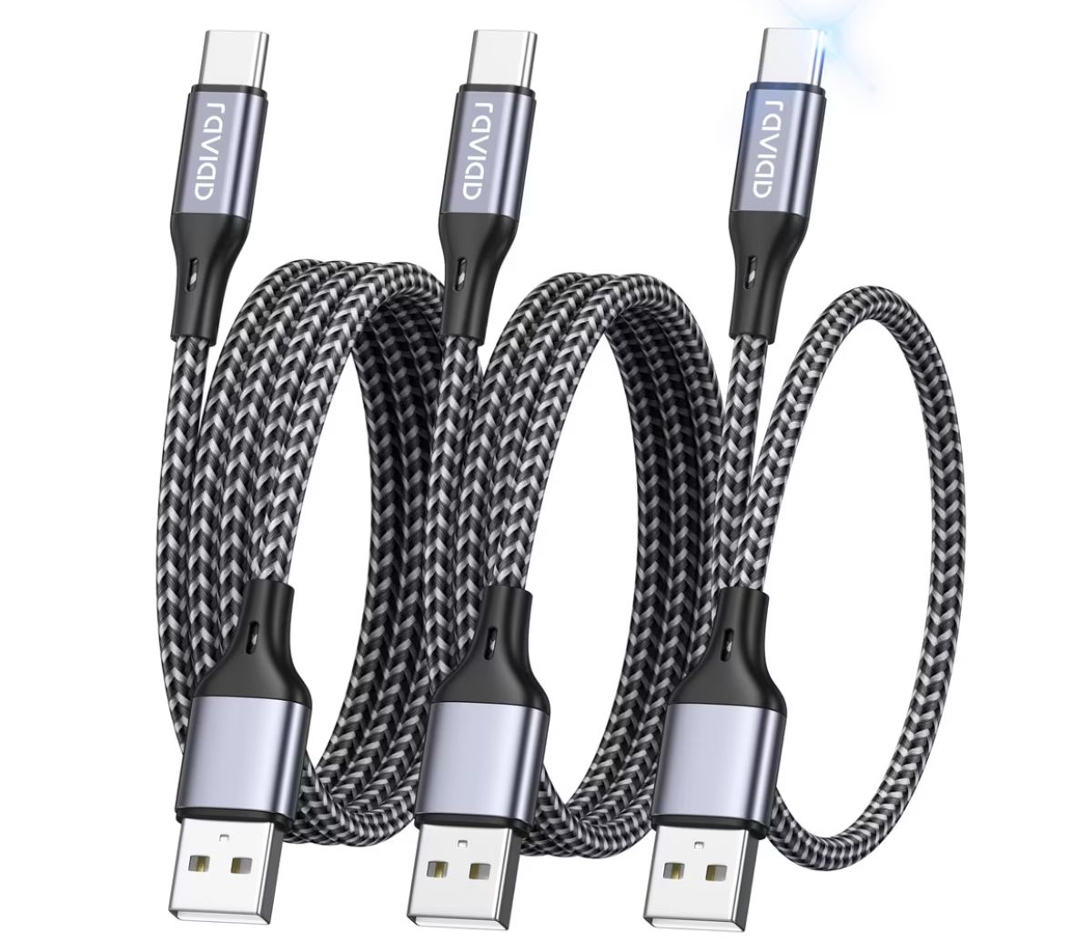 🙌 RAVIAD Cable USB C 3 Pack - Carga Rápida y Sincronización